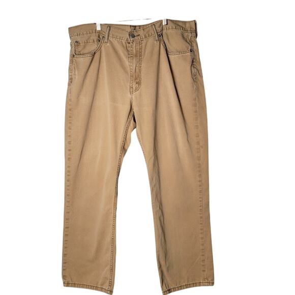 Levi’s 514 Straight Fit Jeans Men 40x30 Khaki Tan Twill Cotton Pants - Picture 1 of 12